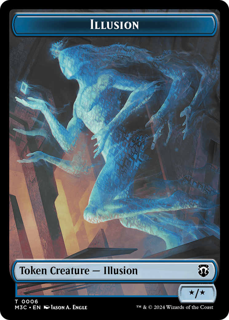 Illusion (Ripple Foil) // Servo Double-Sided Token [Modern Horizons 3 Commander Tokens] | Cards and Coasters CA