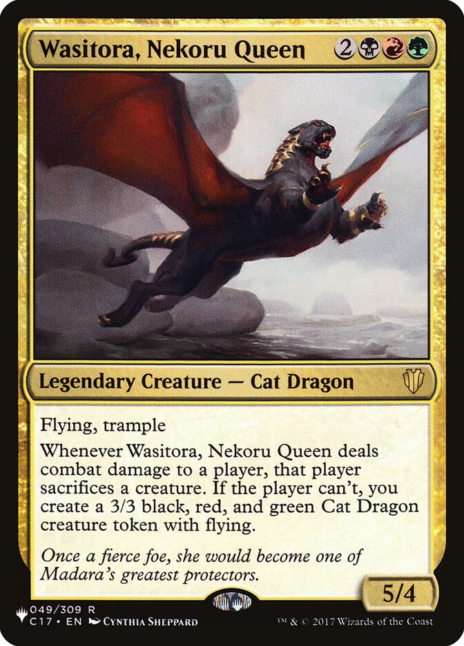 Wasitora, Nekoru Queen [The List] | Cards and Coasters CA