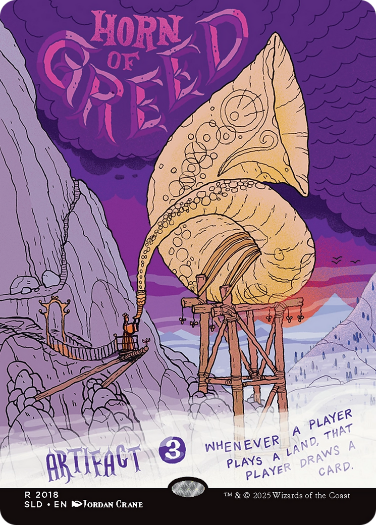 Horn of Greed (Rainbow Foil) [Secret Lair Drop Series] | Cards and Coasters CA