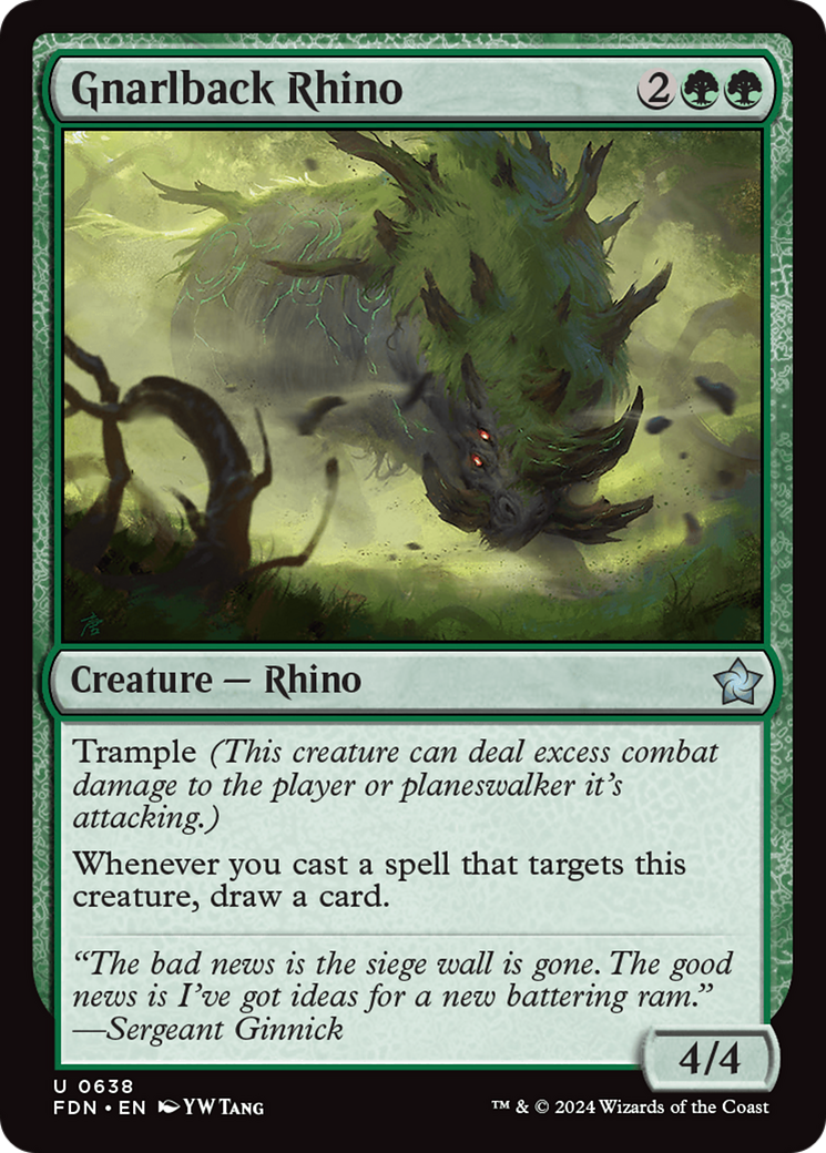 Gnarlback Rhino [Foundations] | Cards and Coasters CA