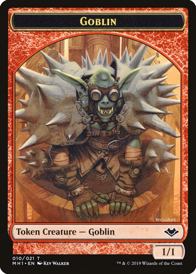 Goblin (010) // Wrenn and Six Emblem Double-Sided Token [Modern Horizons Tokens] | Cards and Coasters CA