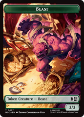 Rhino (029) // Beast (027) Double-Sided Token (Surge Foil) [Marvel Super Heroes Commander Tokens] | Cards and Coasters CA