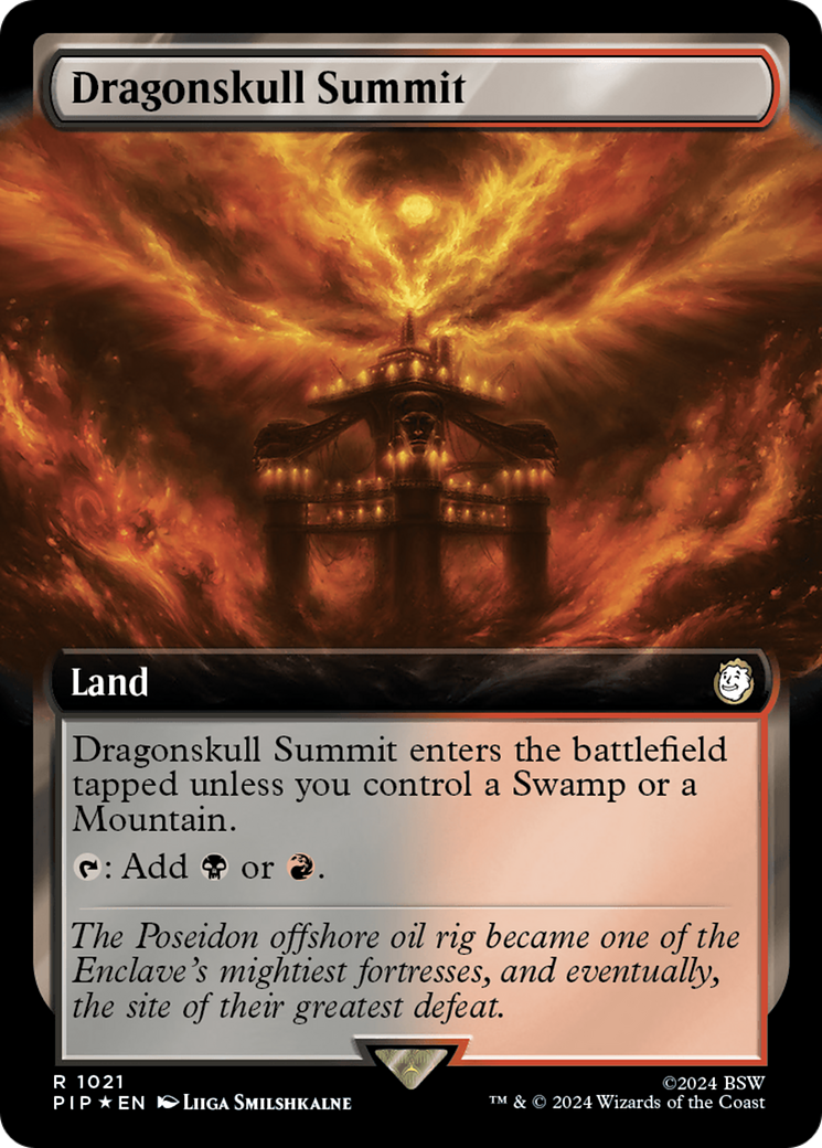 Dragonskull Summit (Extended Art) (Surge Foil) [Fallout] | Cards and Coasters CA