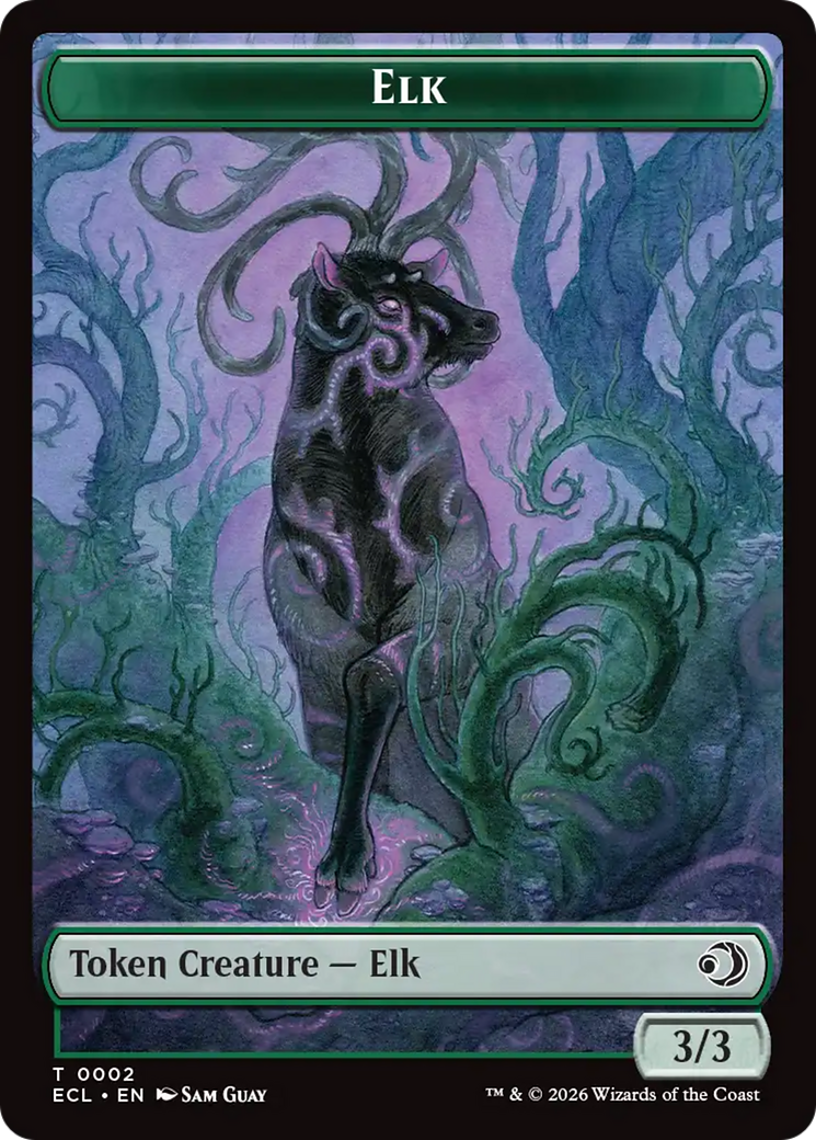 Elk // Emblem - Oko, Shadowmoor Scion Double-Sided Token [Lorwyn Eclipsed Tokens] | Cards and Coasters CA