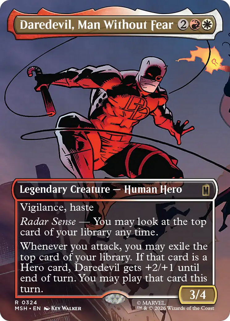 Daredevil, Man Without Fear (Borderless) (0324) [Marvel Super Heroes] | Cards and Coasters CA