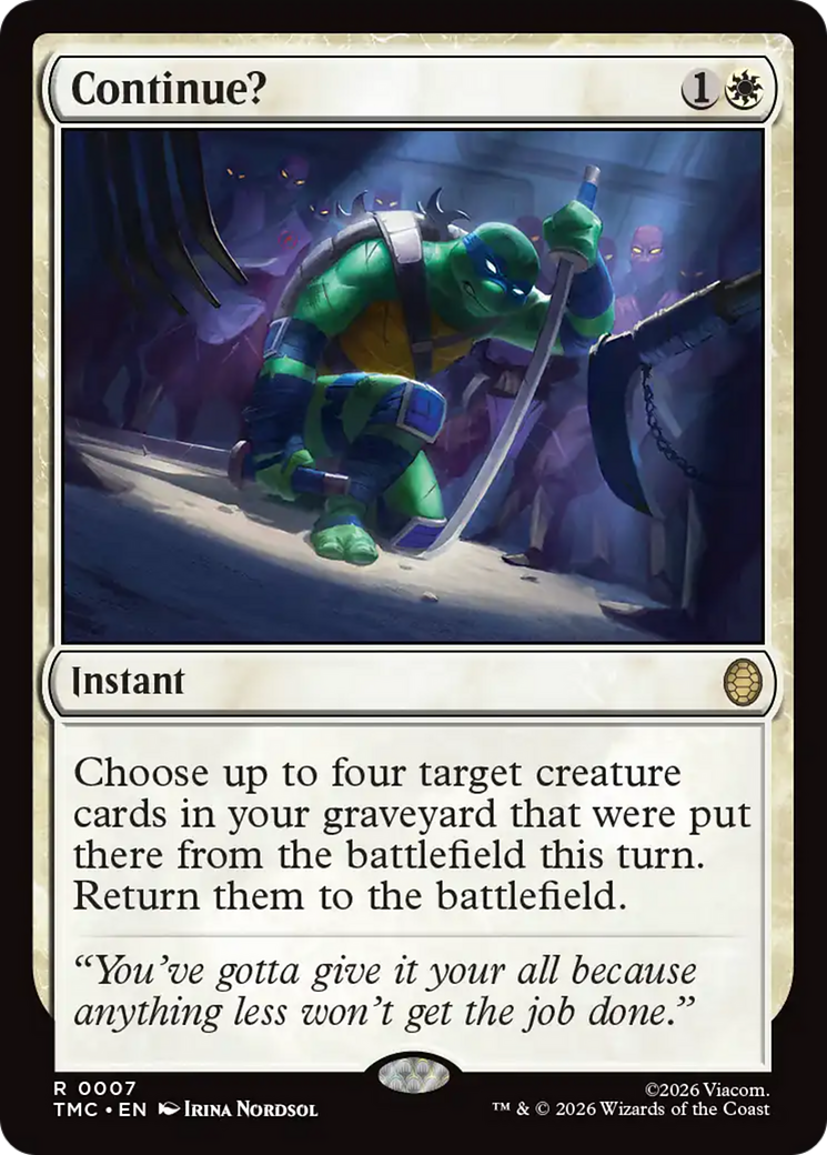 Continue? [Teenage Mutant Ninja Turtles Commander] | Cards and Coasters CA