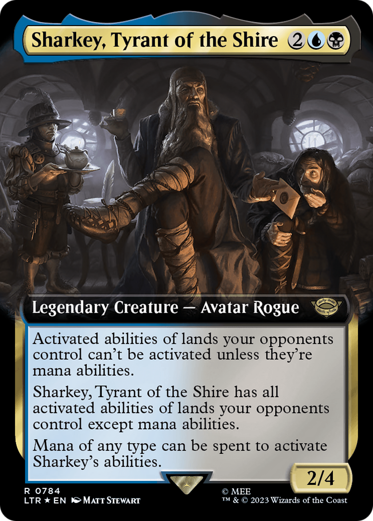 Sharkey, Tyrant of the Shire (Extended Art) (Surge Foil) [The Lord of the Rings: Tales of Middle-Earth] | Cards and Coasters CA