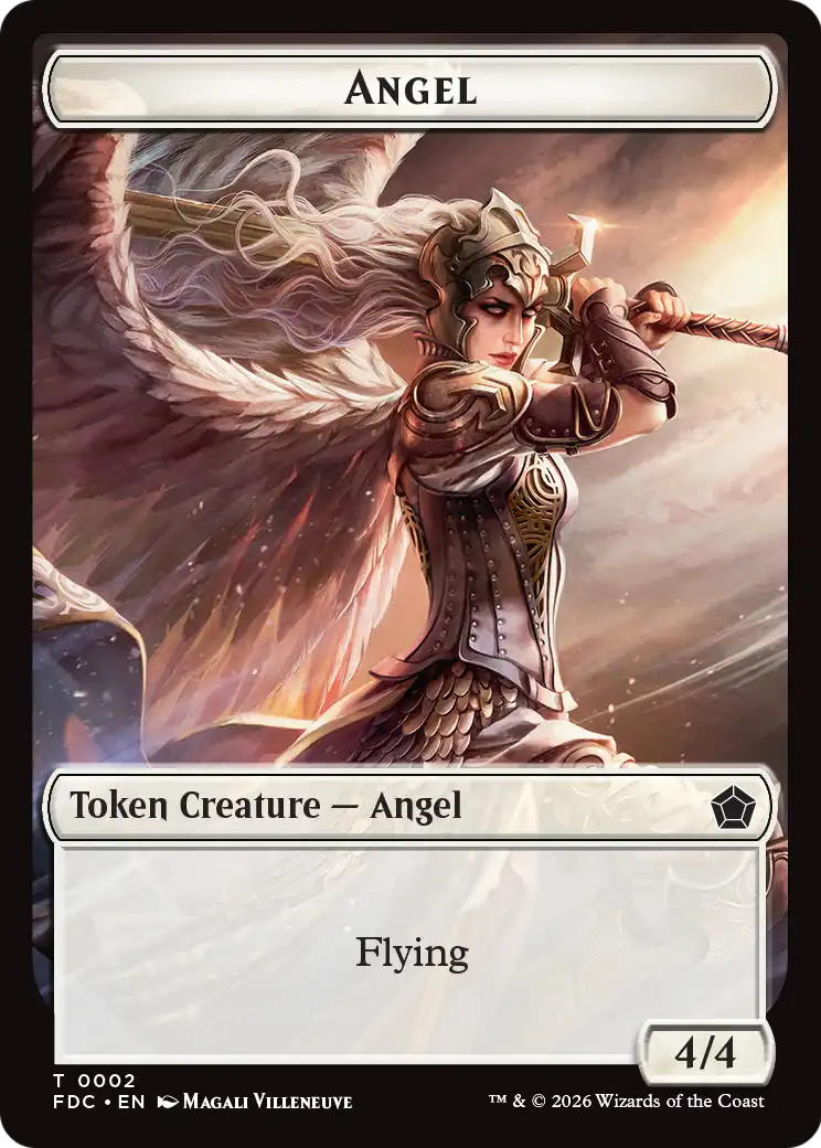 Angel (0002) // Clue Double-Sided Token [Foundations Commander Tokens] | Cards and Coasters CA