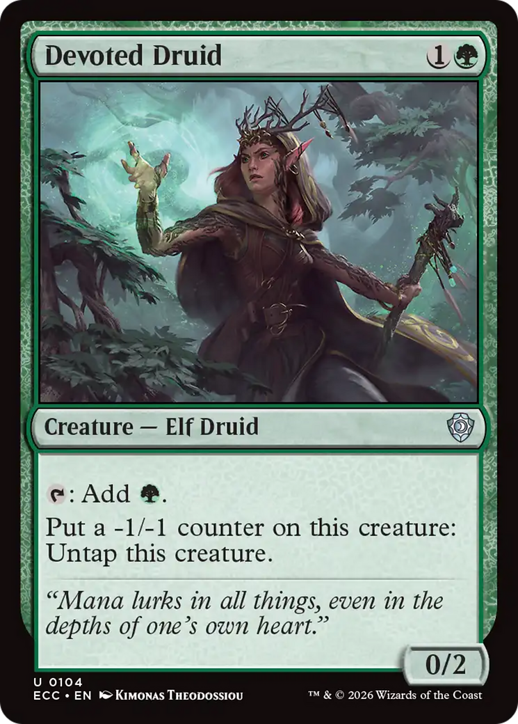 Devoted Druid [Lorwyn Eclipsed Commander] | Cards and Coasters CA