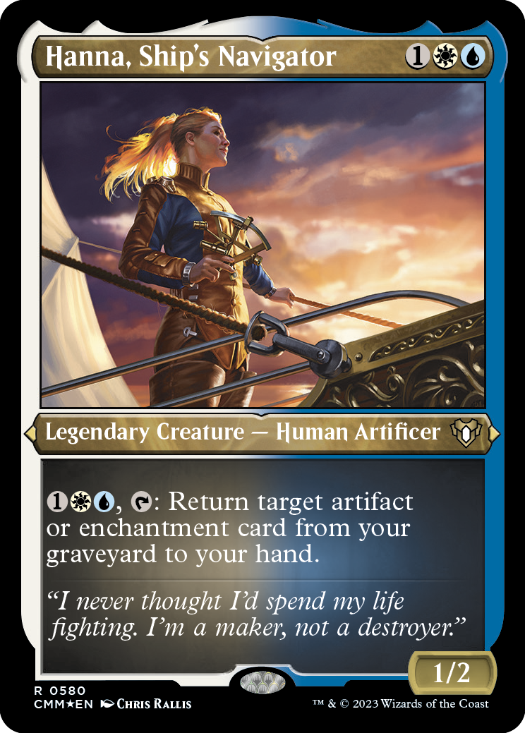 Hanna, Ship's Navigator (Foil Etched) [Commander Masters] | Cards and Coasters CA