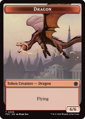 Dragon (0009) // Treasure Double-Sided Token [Foundations Commander Tokens] | Cards and Coasters CA