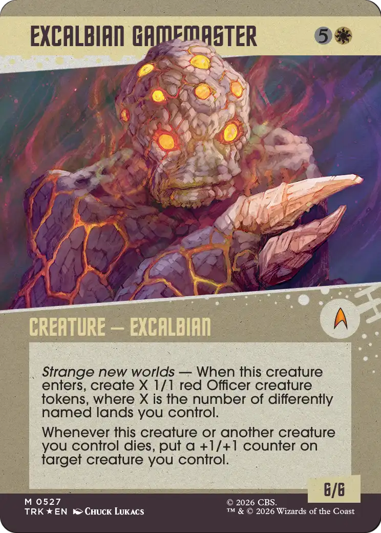 Excalbian Gamemaster (Showcase) (Surge Foil) [Star Trek] | Cards and Coasters CA
