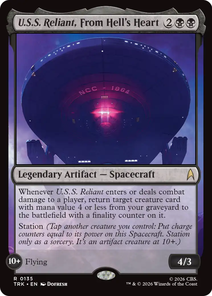 U.S.S. Reliant, From Hell's Heart [Star Trek] | Cards and Coasters CA