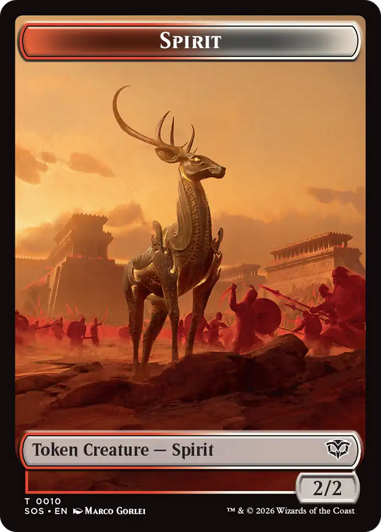 Fractal (0004) // Spirit (0010) Double-Sided Token [Secrets of Strixhaven Tokens] | Cards and Coasters CA