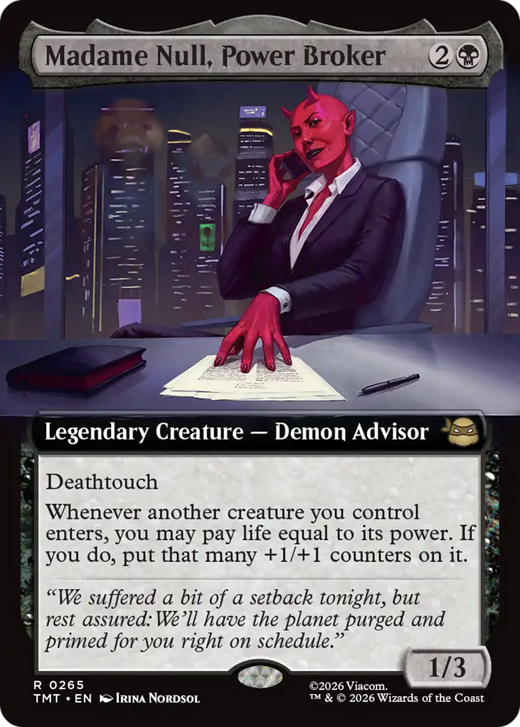 Madame Null, Power Broker (Extended Art) [Teenage Mutant Ninja Turtles] | Cards and Coasters CA