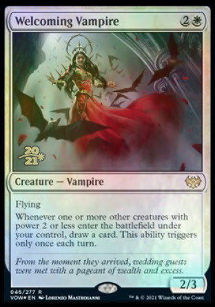 Welcoming Vampire [Innistrad: Crimson Vow Prerelease Promos] | Cards and Coasters CA