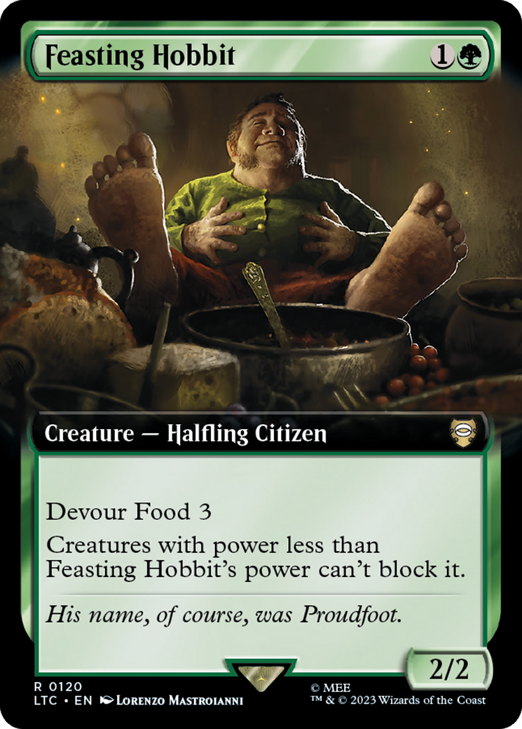 Feasting Hobbit (Extended Art) [The Lord of the Rings: Tales of Middle-Earth Commander] | Cards and Coasters CA