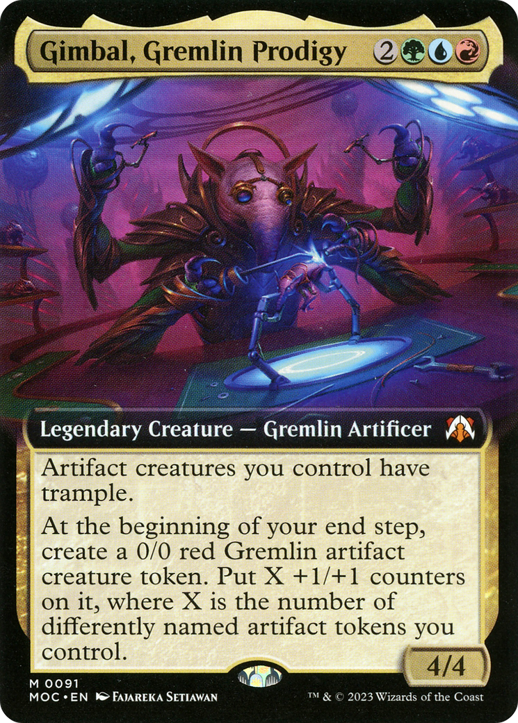 Gimbal, Gremlin Prodigy (Extended Art) [March of the Machine Commander] | Cards and Coasters CA