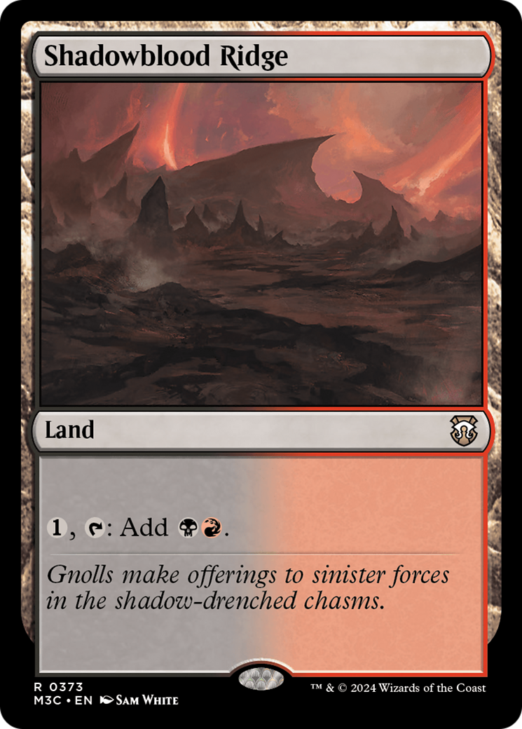 Shadowblood Ridge (Ripple Foil) [Modern Horizons 3 Commander] | Cards and Coasters CA