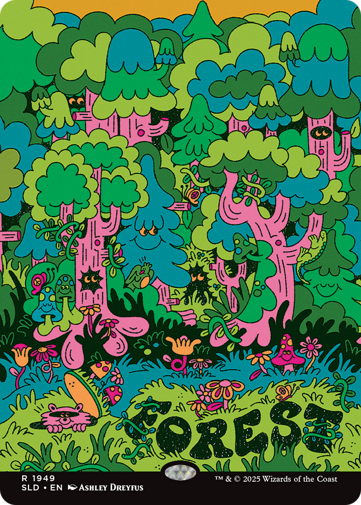 Forest (1949) (Rainbow Foil) [Secret Lair Drop Series] | Cards and Coasters CA