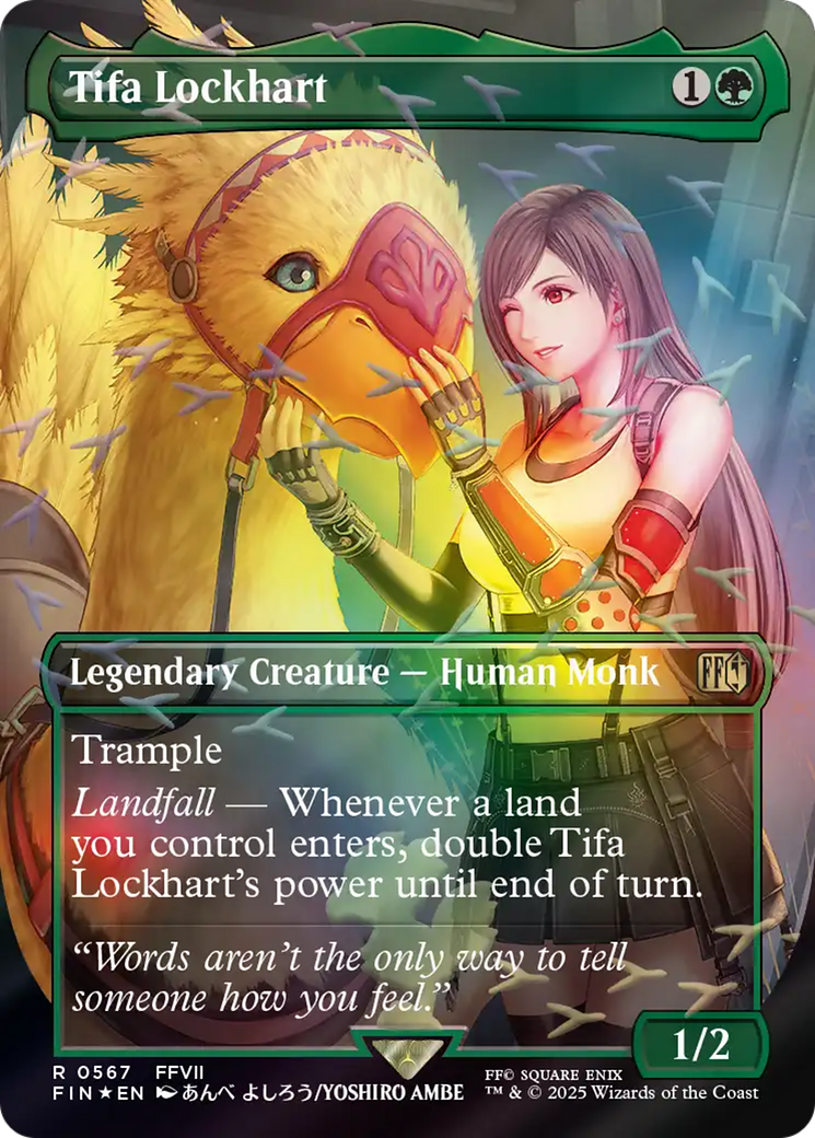 Tifa Lockhart (Borderless) (Chocobo Track Foil) [FINAL FANTASY] | Cards and Coasters CA