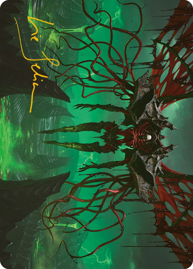 Archfiend of the Dross Art Card (Gold-Stamped Signature) [Phyrexia: All Will Be One Art Series] | Cards and Coasters CA