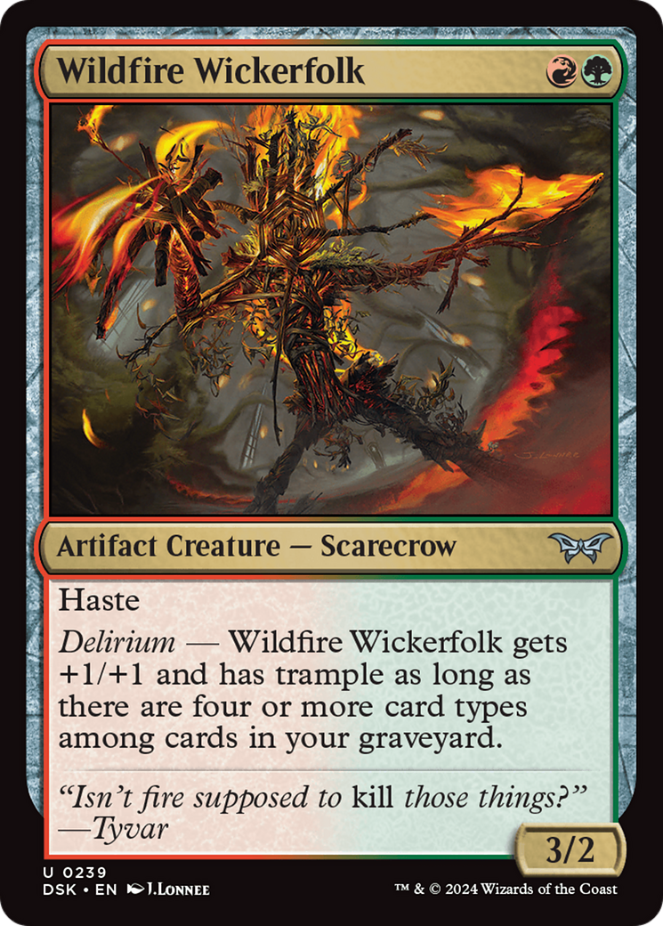 Wildfire Wickerfolk [Duskmourn: House of Horror] | Cards and Coasters CA