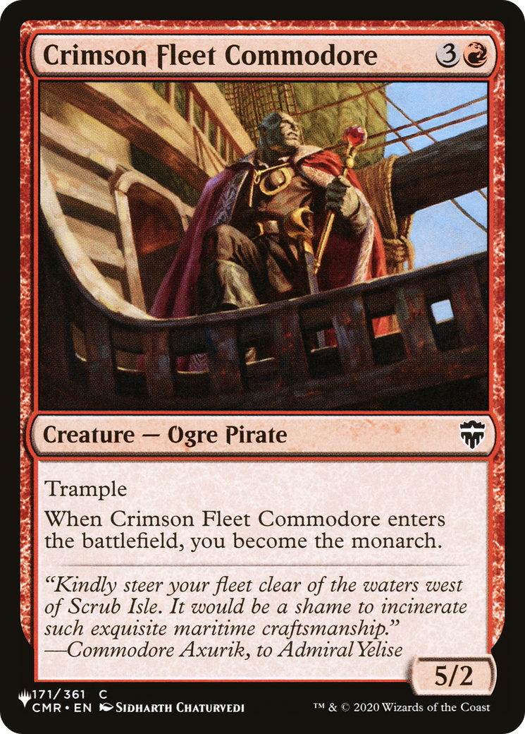 Crimson Fleet Commodore [The List Reprints] | Cards and Coasters CA