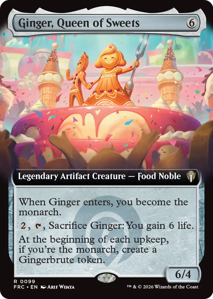 Ginger, Queen of Sweets (Extended Art) [Reality Fracture Commander] | Cards and Coasters CA