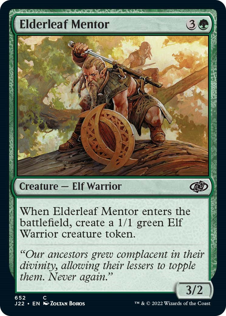 Elderleaf Mentor [Jumpstart 2022] | Cards and Coasters CA