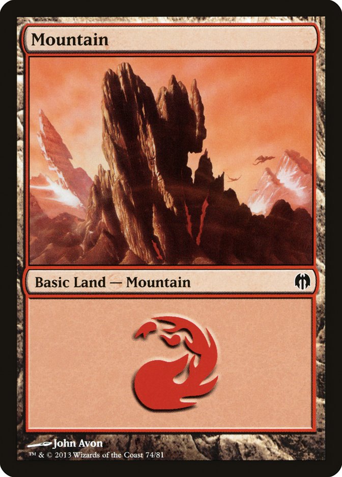 Mountain (74) [Duel Decks: Heroes vs. Monsters] | Cards and Coasters CA