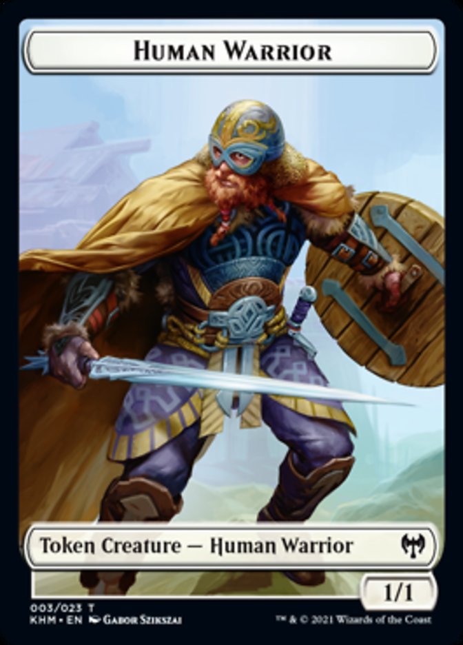 Human Warrior Token [Kaldheim Tokens] | Cards and Coasters CA
