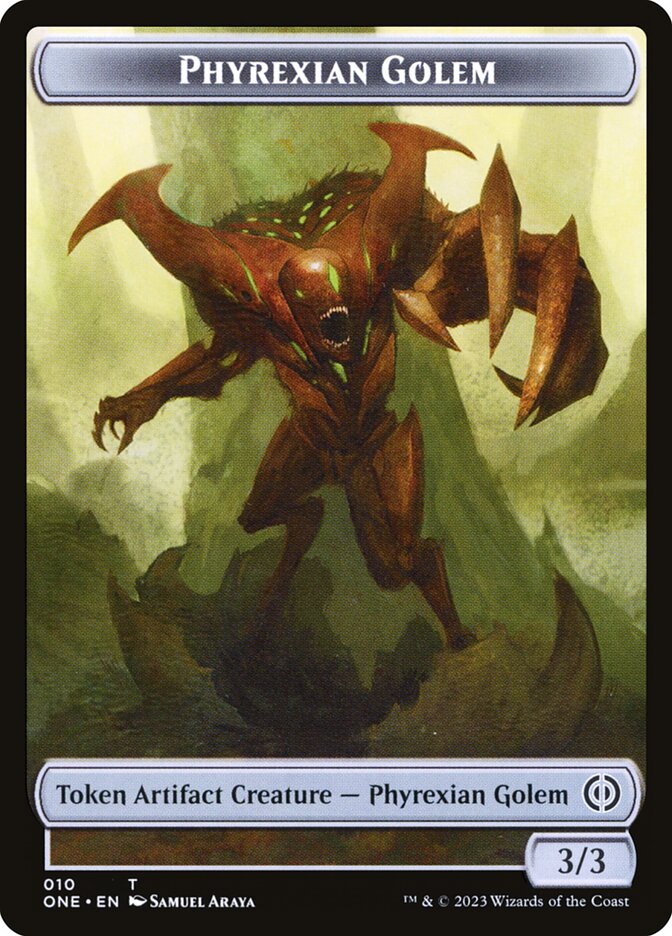 Phyrexian Goblin // Phyrexian Golem Double-Sided Token [Phyrexia: All Will Be One Tokens] | Cards and Coasters CA