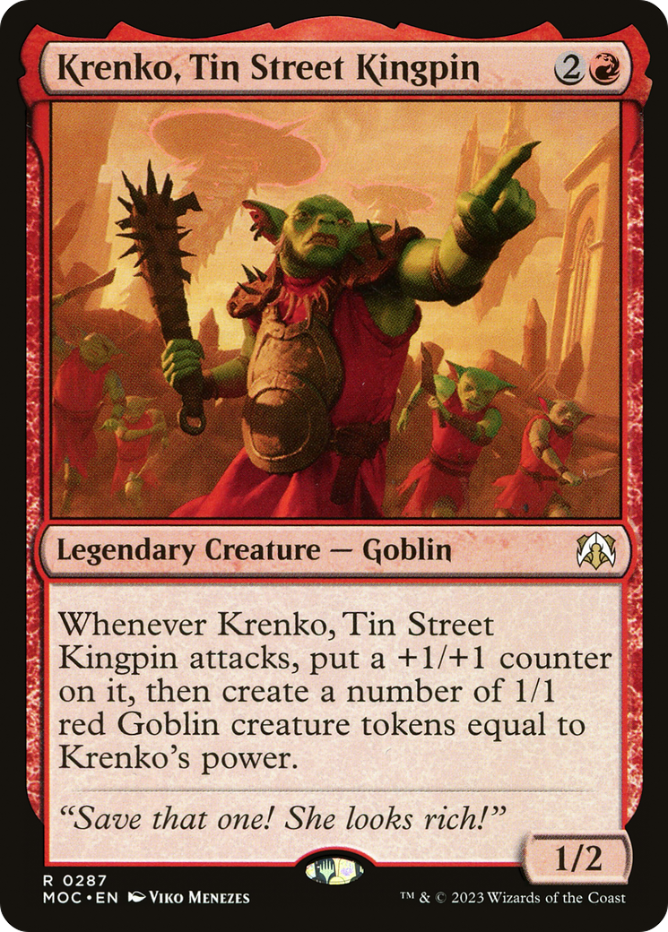 Krenko, Tin Street Kingpin [March of the Machine Commander] | Cards and Coasters CA