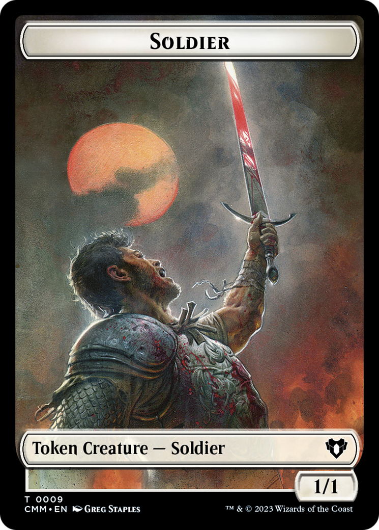 Soldier // Elephant Double-Sided Token [Commander Masters Tokens] | Cards and Coasters CA