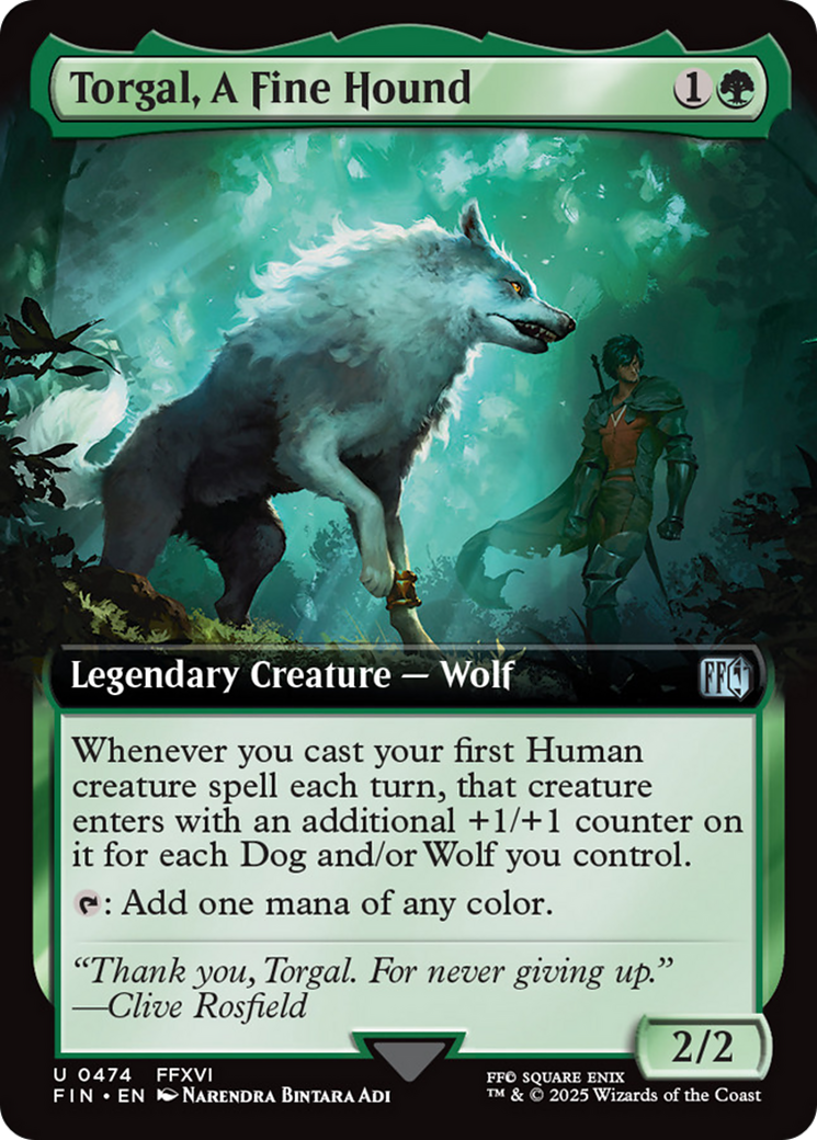 Torgal, A Fine Hound (Extended Art) [FINAL FANTASY] | Cards and Coasters CA