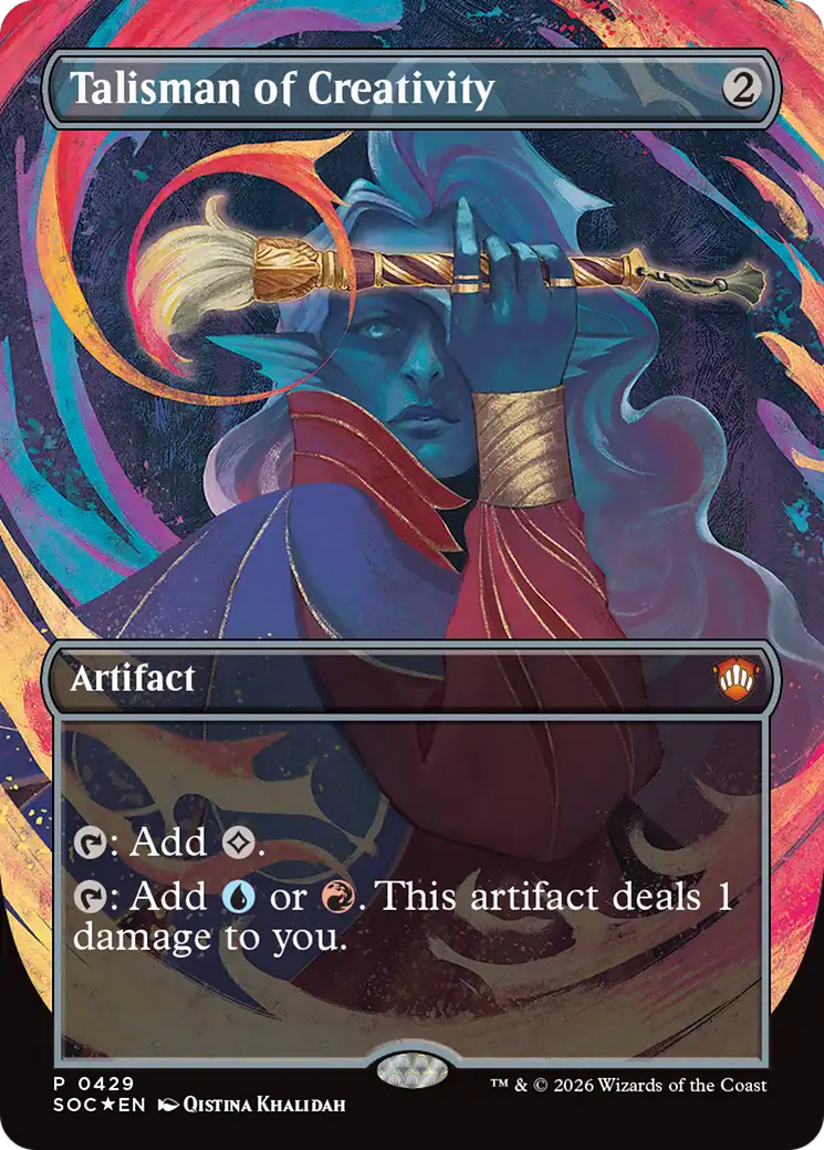Talisman of Creativity (Borderless) [Secrets of Strixhaven Commander] | Cards and Coasters CA