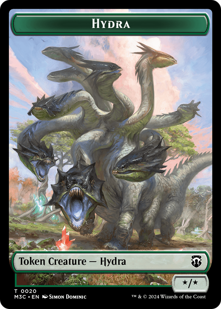 Hydra (Ripple Foil) // Boar Double-Sided Token [Modern Horizons 3 Commander Tokens] | Cards and Coasters CA