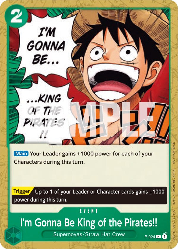 I'm Gonna Be King of the Pirates!! [One Piece Promotion Cards] | Cards and Coasters CA