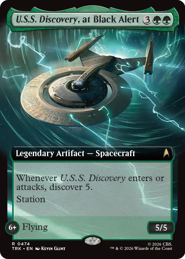 U.S.S. Discovery, at Black Alert (Extended Art) [Star Trek] | Cards and Coasters CA