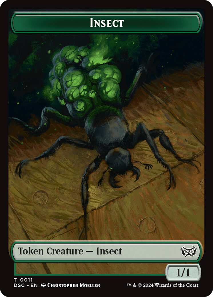 Insect (0011) // Shapeshifter Double-Sided Token [Duskmourn: House of Horror Commander Tokens] | Cards and Coasters CA