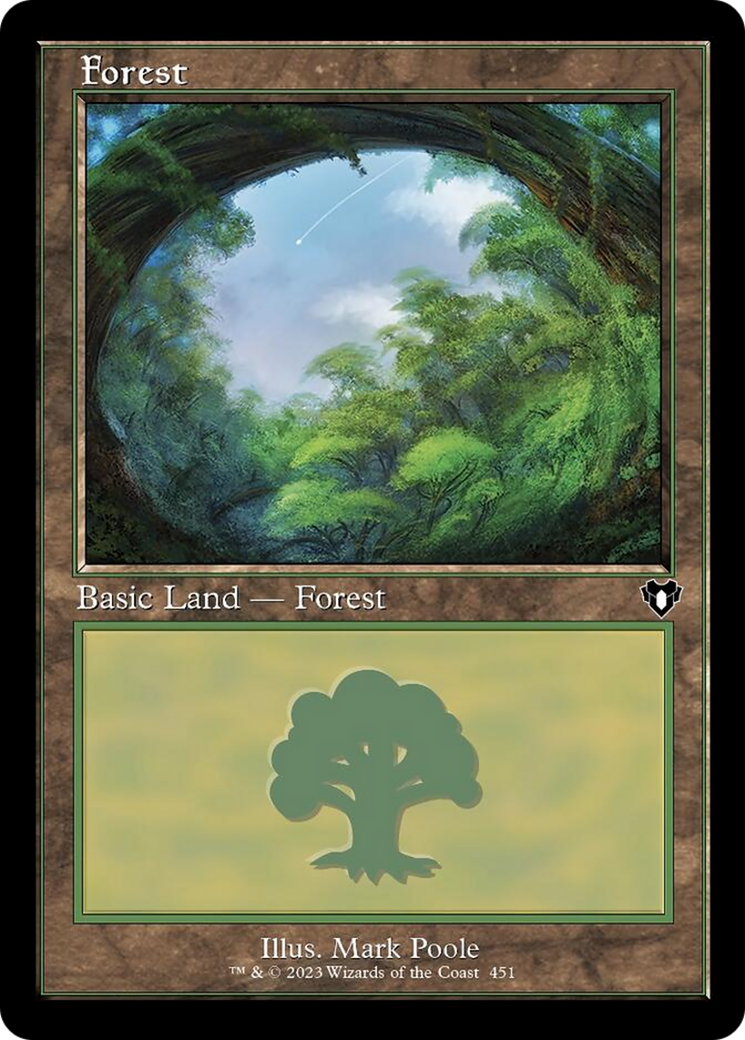 Forest (451) (Retro) [Commander Masters] | Cards and Coasters CA