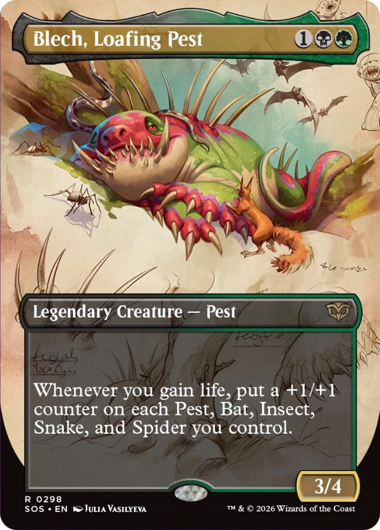 Blech, Loafing Pest (Borderless) [Secrets of Strixhaven] | Cards and Coasters CA