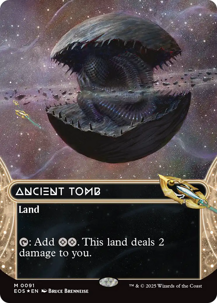 Ancient Tomb (0091) (Borderless) (Galaxy Foil) [Edge of Eternities] | Cards and Coasters CA
