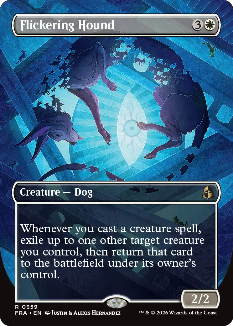 Flickering Hound (Borderless) [Reality Fracture] | Cards and Coasters CA