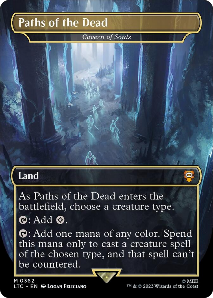 Paths of the Dead - Cavern of Souls (Borderless) (Surge Foil Realms and Relics) [The Lord of the Rings: Tales of Middle-Earth Commander] | Cards and Coasters CA
