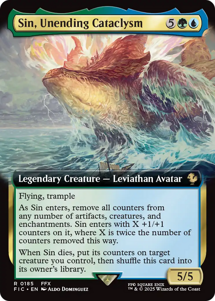 Sin, Unending Cataclysm (Extended Art) [FINAL FANTASY Commander] | Cards and Coasters CA