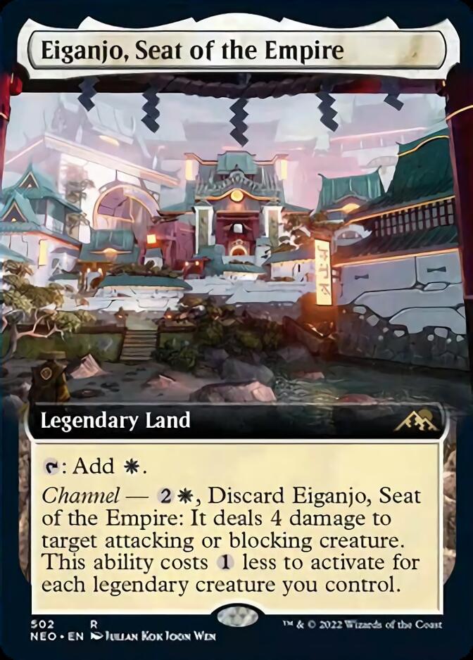 Eiganjo, Seat of the Empire (Extended Art) [Kamigawa: Neon Dynasty] | Cards and Coasters CA