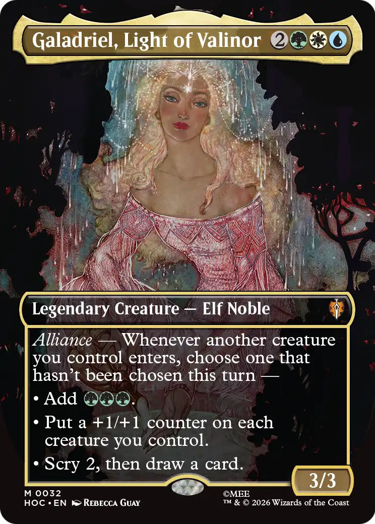 Galadriel, Light of Valinor (Borderless) [The Hobbit: Eternal-Legal] | Cards and Coasters CA