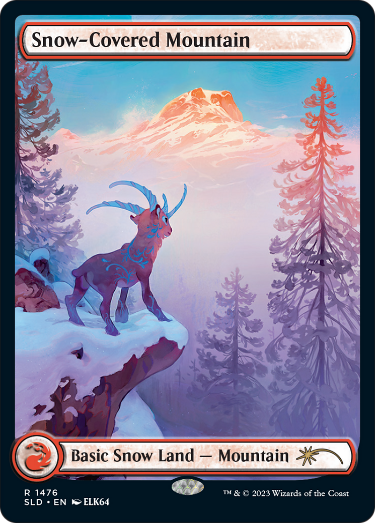 Snow-Covered Mountain (1476) (Rainbow Foil) [Secret Lair Drop Series] | Cards and Coasters CA